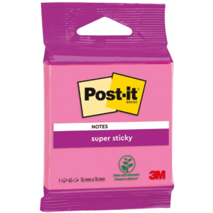 Бумага для заметок "Post-it SuperSticky", 76х76 мм, 45 листов, ассорти - 4