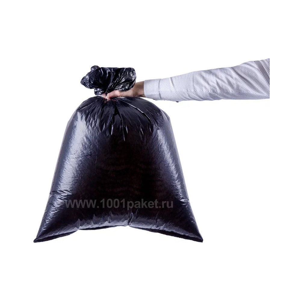 Мешки для мусора Ромашка Эконом, 120 л, ПВД, 20 мкм, 68х105 см, 10 шт/рулон, черный - 2