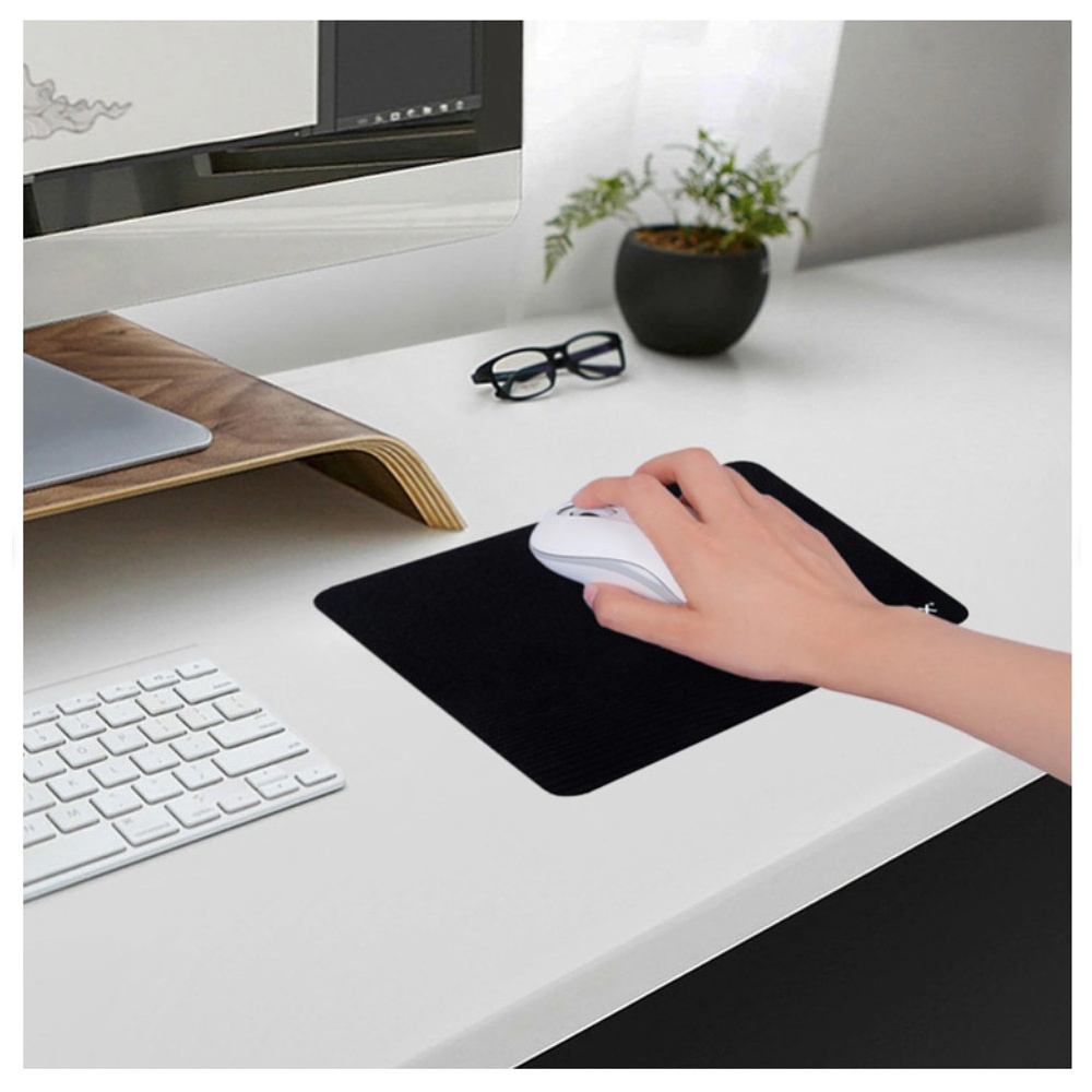 Коврик для мыши "Slim", 220х180х2 мм,  полиэстер, черный - 7