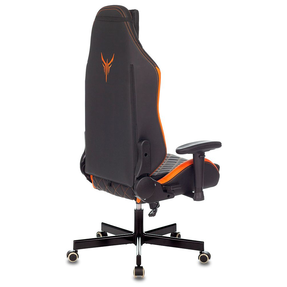 Кресло игровое "Knight Explore", экокожа, металл, черный, оранжевый - 4