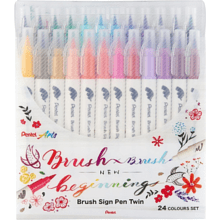 Маркер-кисть "Brush Sign pen twin", 24 шт
