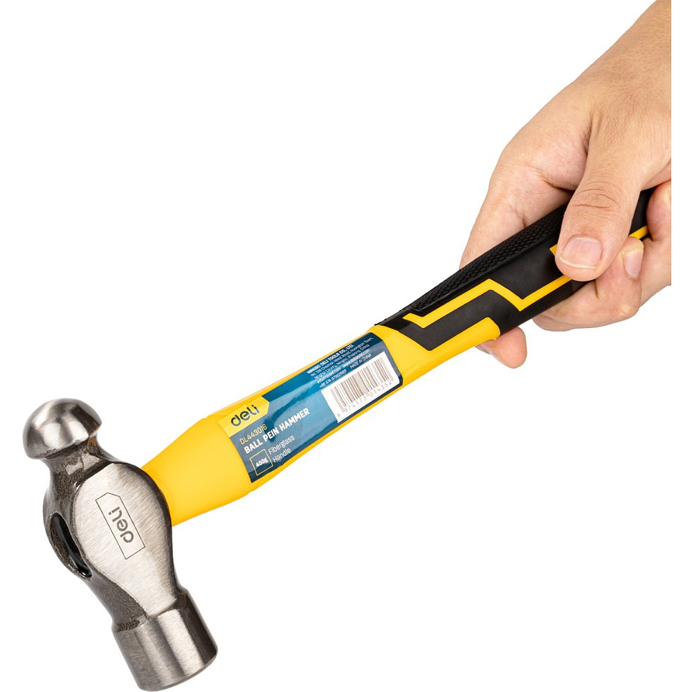 Молоток шаровой Deli YS EDL443016, 0,45 кг, фибергласовая рукоятка - 5