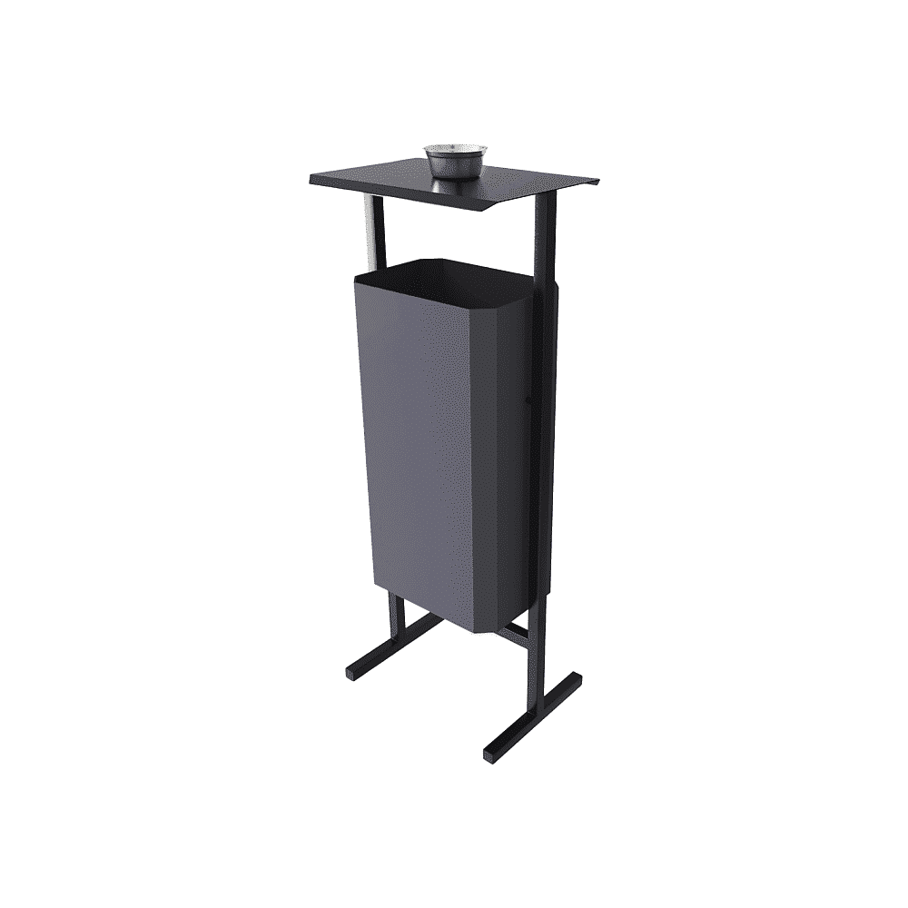 Урна уличная для мусора СТАНДАРТ с пепельницей, 50 л, металл, серый 