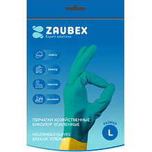 Перчатки латексные хозяйственные Zaubex БИКОЛОР