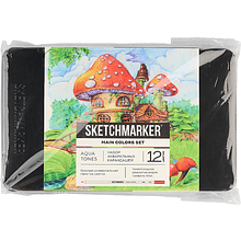 Цветные карандаши акварельные "Sketchmarker Основные цвета", набор 12 цветов, жестяной пенал
