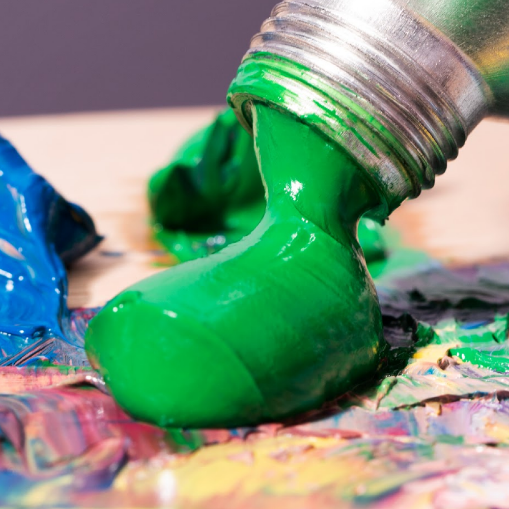 Краски масляные "HIMI.MIYA" зелёный оливковый, 170 мл., туба - 4