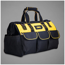 Сумка для инструментов Deli YS EDL430117, 400х200х270 мм, ткань Oxford, черный, желтый