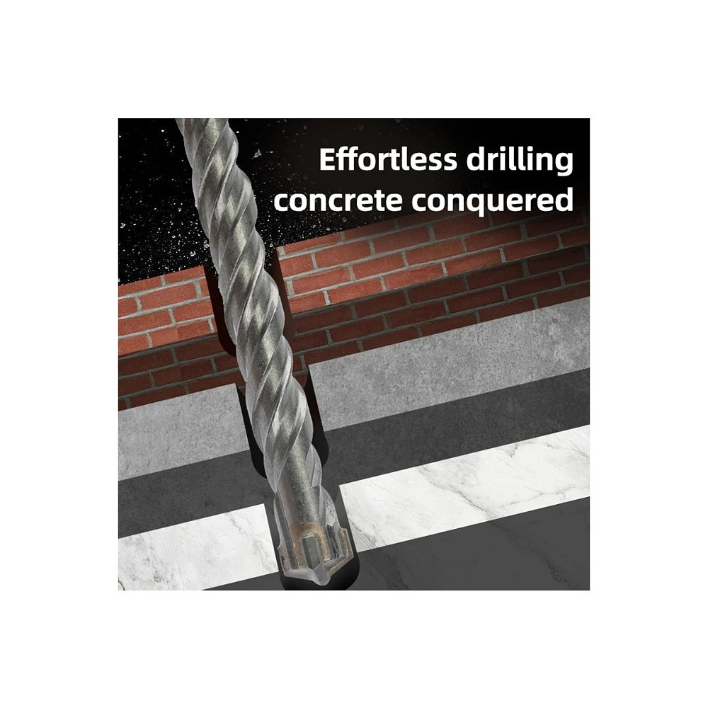 Бур по бетону Deli YS EDH-YCZ16012-E1, 12x160 мм, X-Tip, SDS-PLUS - 6