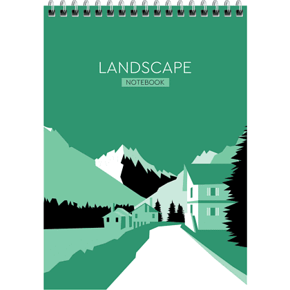 Блокнот "Landscape", А5, 80 листов, клетка, ассорти  - 4