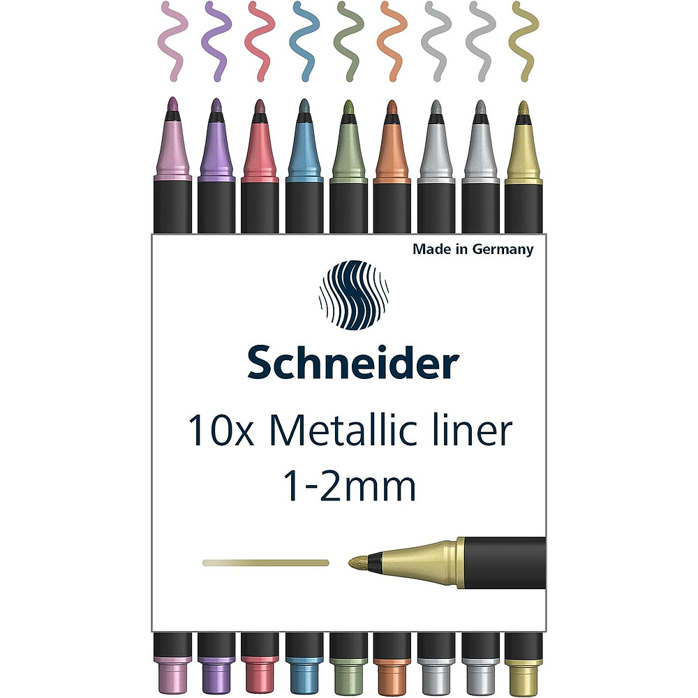 Набор ручек капиллярных Schneider "Paint-It 020", 10 шт, ассорти металлик