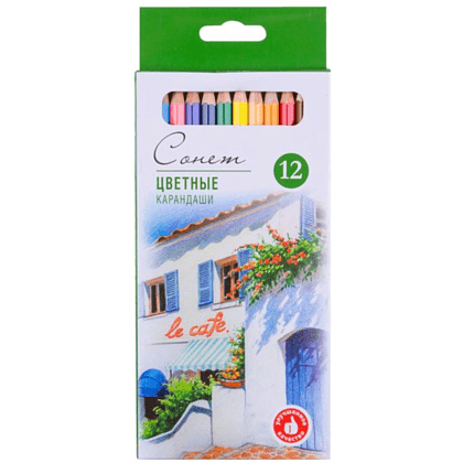 Набор цветных карандашей "Сонет", 12 цветов