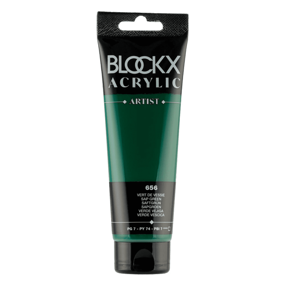 Краски акриловые "Blockx", 656 травяной зеленый, 120 мл