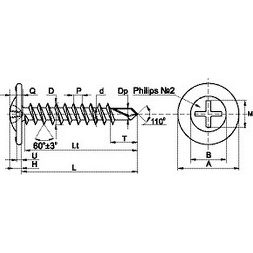 Саморез 4.2х13 мм с прессшайбой, сверло, 1000 шт. - 2