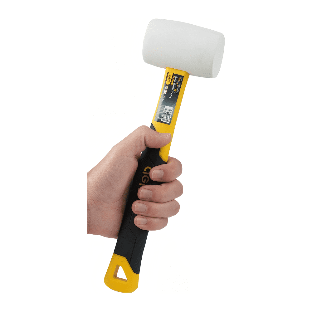 Киянка резиновая Deli YS EDL5916B, 0.45 кг, фибергласовая рукоятка, белая - 4