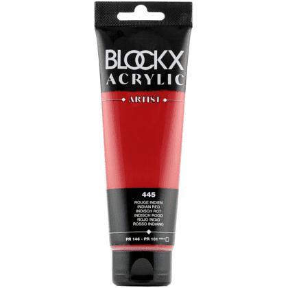 Краски акриловые "Blockx", 445 индийская красная, 120 мл