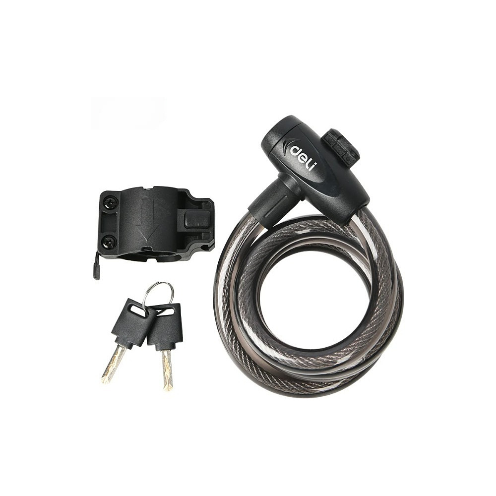 Замок тросовый велосипедный Deli YS EDL508063, 15х1200мм, ключи 2 шт