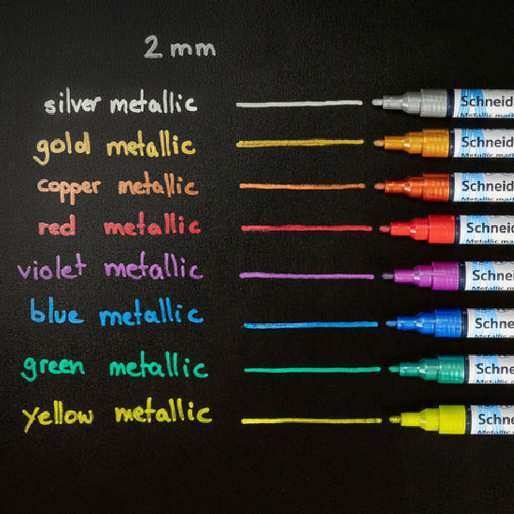 Набор маркеров перманентных Schneider "Paint-It 011 Set 2", 4 шт, ассорти металлик - 3