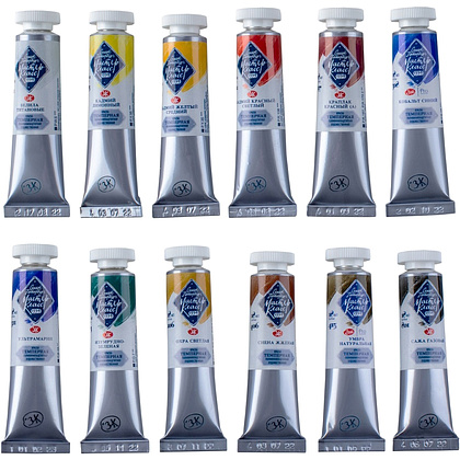 Краски темперные "Мастер Класс", набор 12 цветов, тубы - 4