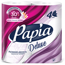 Бумага туалетная  Papia Deluxe, 16,5м, 4 слоя