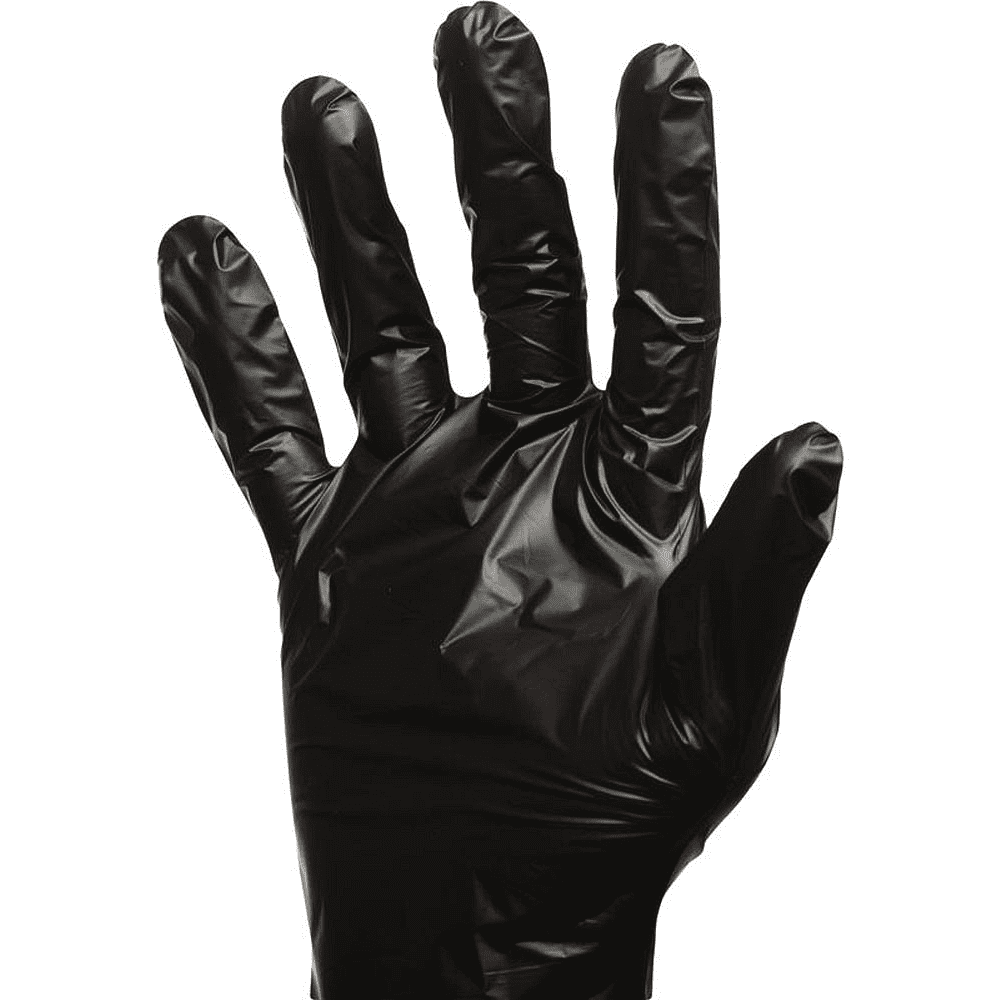 Перчатки ТПЭ одноразовые "Aviora", р-р M, 100 шт/упак, черный - 3