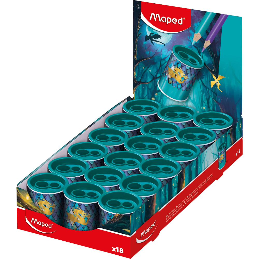 Точилка "Dragon", 2 отверстия, зеленый