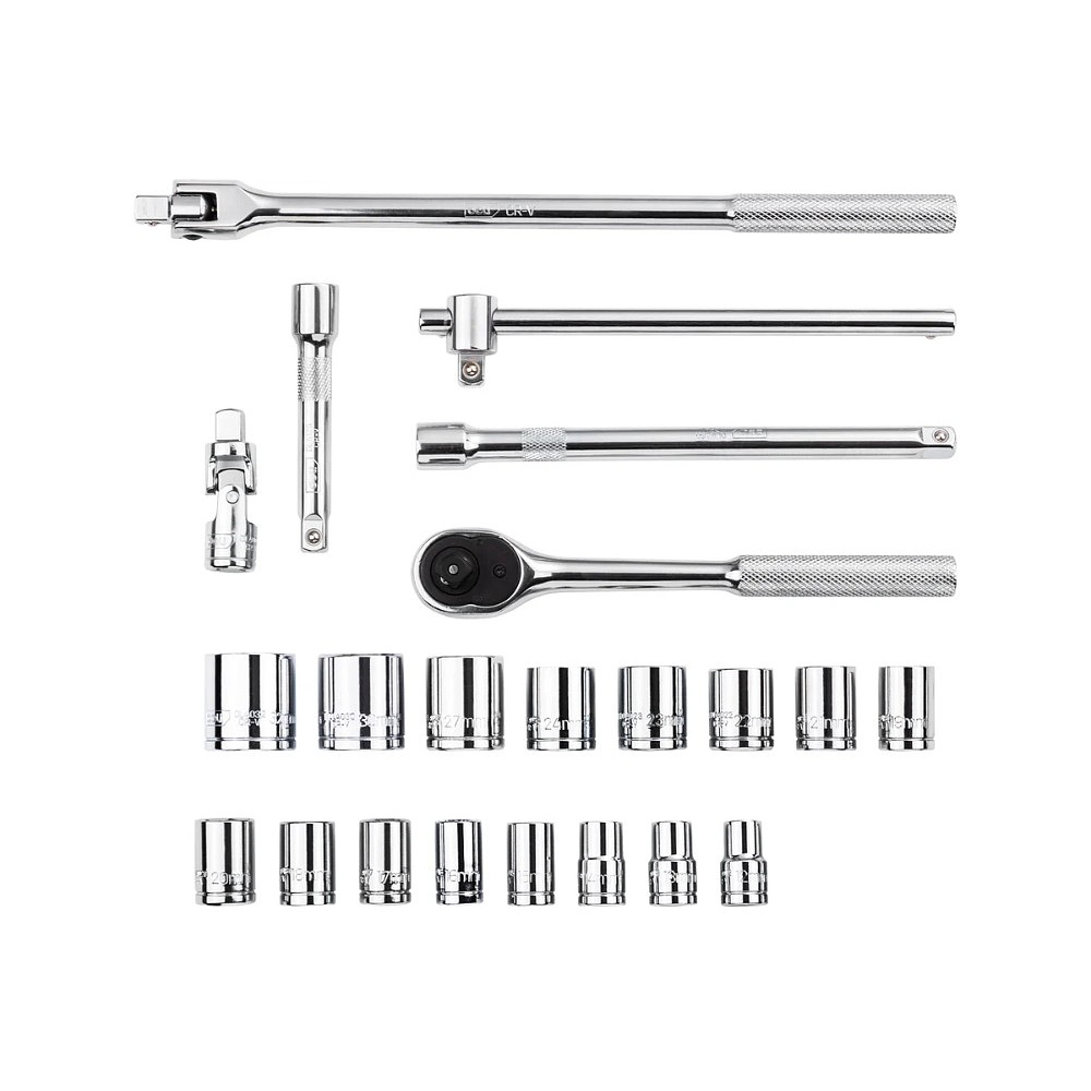 Набор головок торцевых Deli YS EDL2024T, 24 предмета, кейс, желтый - 4