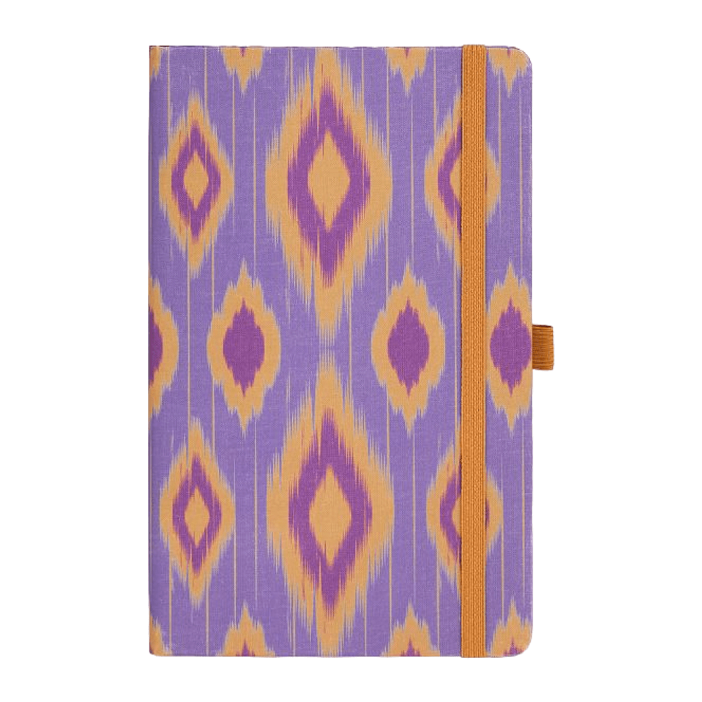 Блокнот "Ikat lilac sand", А5, 96 листов, линейка, фиолетовый, оранжевый - 2