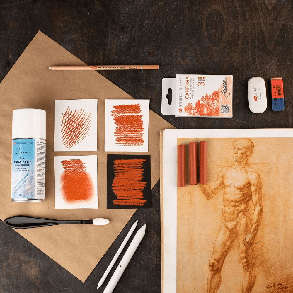 Сангина "Ладога", набор мелков, 3 цвета - 5