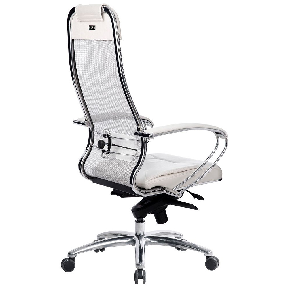 Кресло для руководителя METTA "SAMURAI SL-1.04" экокожа, металл, белый - 4