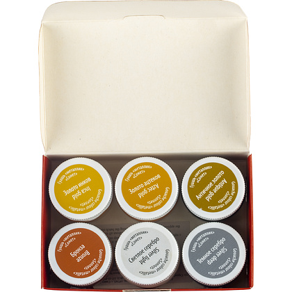 Краски гуашевые "Сонет металлик", набор 6 цветов, 20 мл, тубы - 3