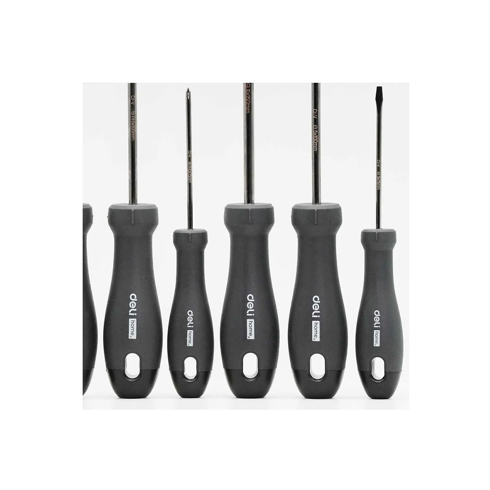 Набор отверток Deli HS EHT1006, 6 шт, Soft Touch, черный - 4