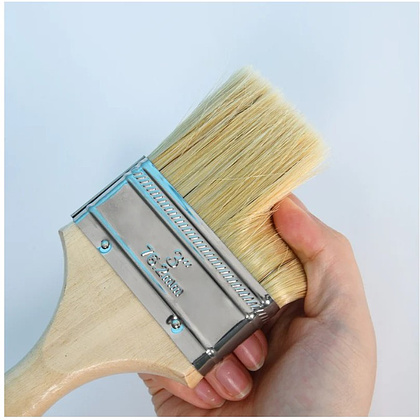 Кисть малярная плоская Deli YS EDL509123, 3"-75 мм, деревянная рукоятка, искусственная щетина - 4