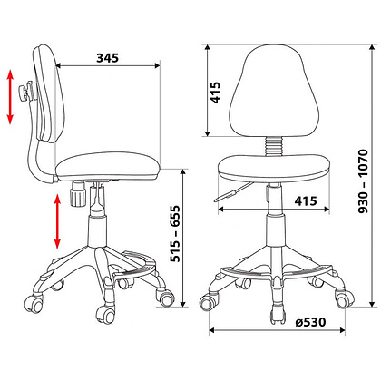 Кресло для детей Бюрократ "KD-4-F", ткань, пластик, оранжевый - 4