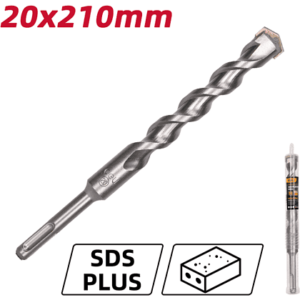 Бур по бетону Deli YS EDH-Y20210, 20 x 210 мм, SDS-PLUS - 2