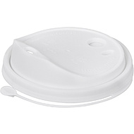 Крышка пластиковая для стаканов d=90 мм, для горячих напитков, 50 шт/упак, флип-топ, белый