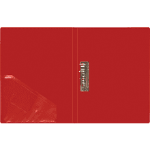 Папка В-611 "Стандарт" с зажимом и карманом, пластик, красный