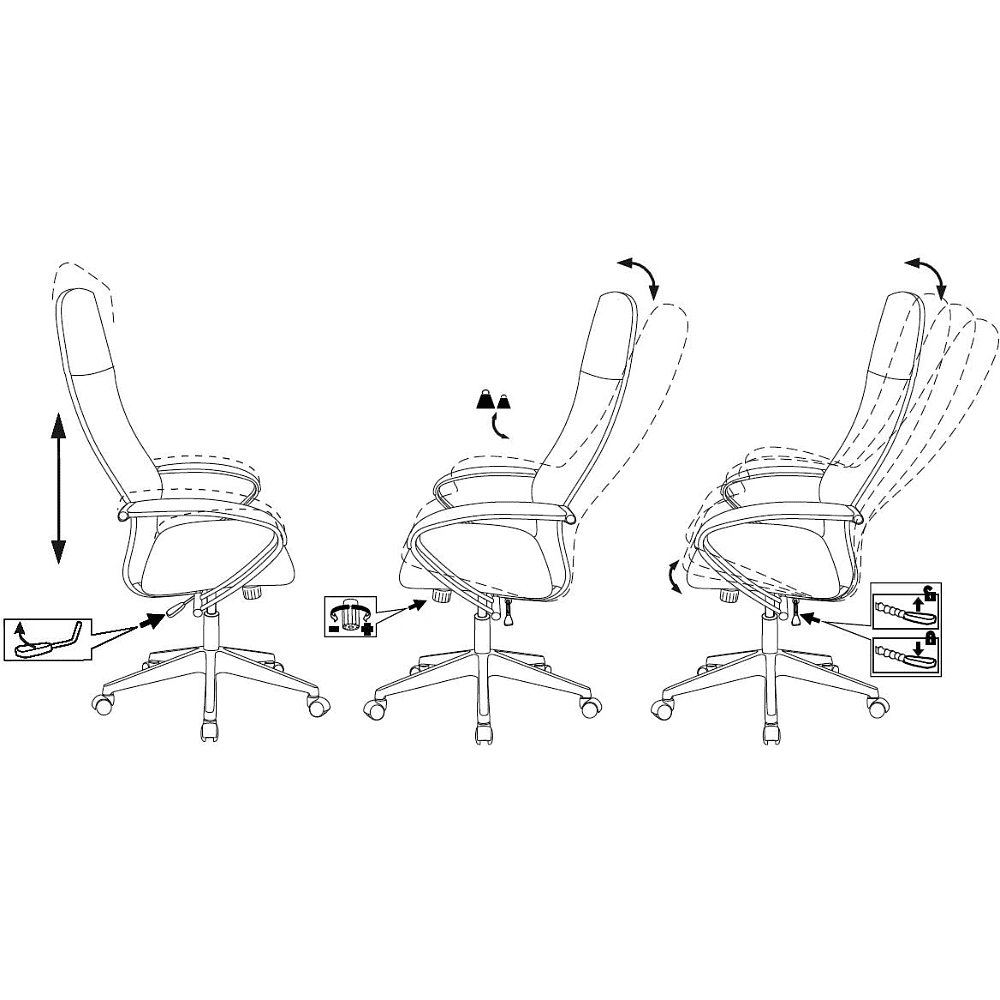 Компьютерное кресло "Бюрократ CH-NOVA LUX", сетка, экокожа, пластик, черный - 14