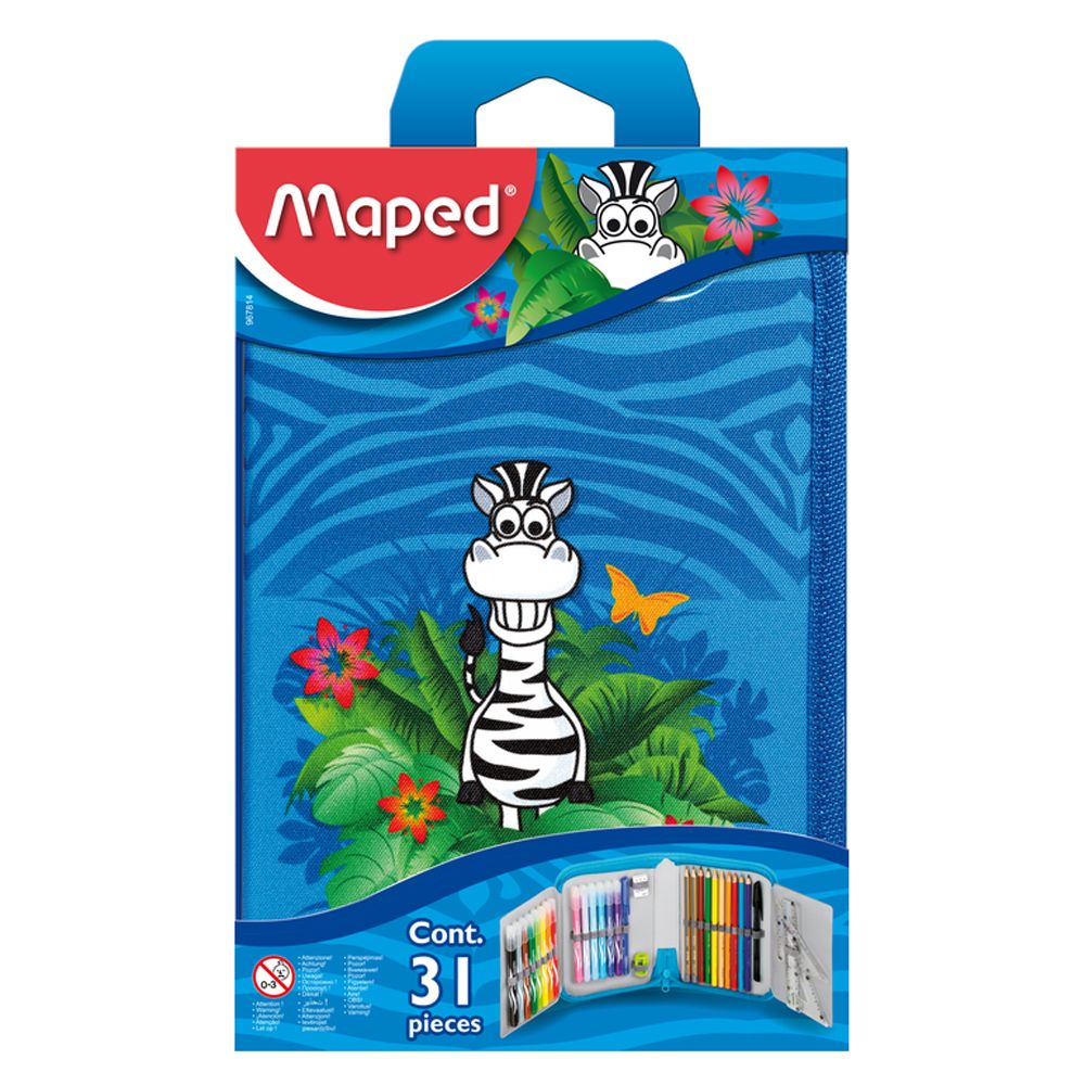 Пенал Maped "Jungle", 1 отделение, с наполнением - 4