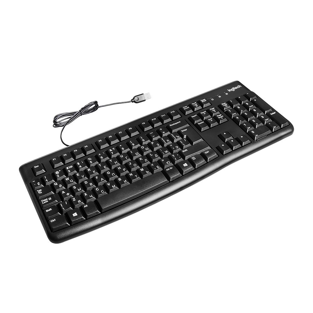 Клавиатура Logitech "K120", USB, проводная, черный