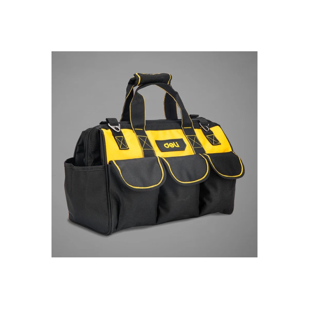 Сумка для инструментов Deli YS EDL430116, 360х180х250 мм, ткань Oxford, черный, желтый