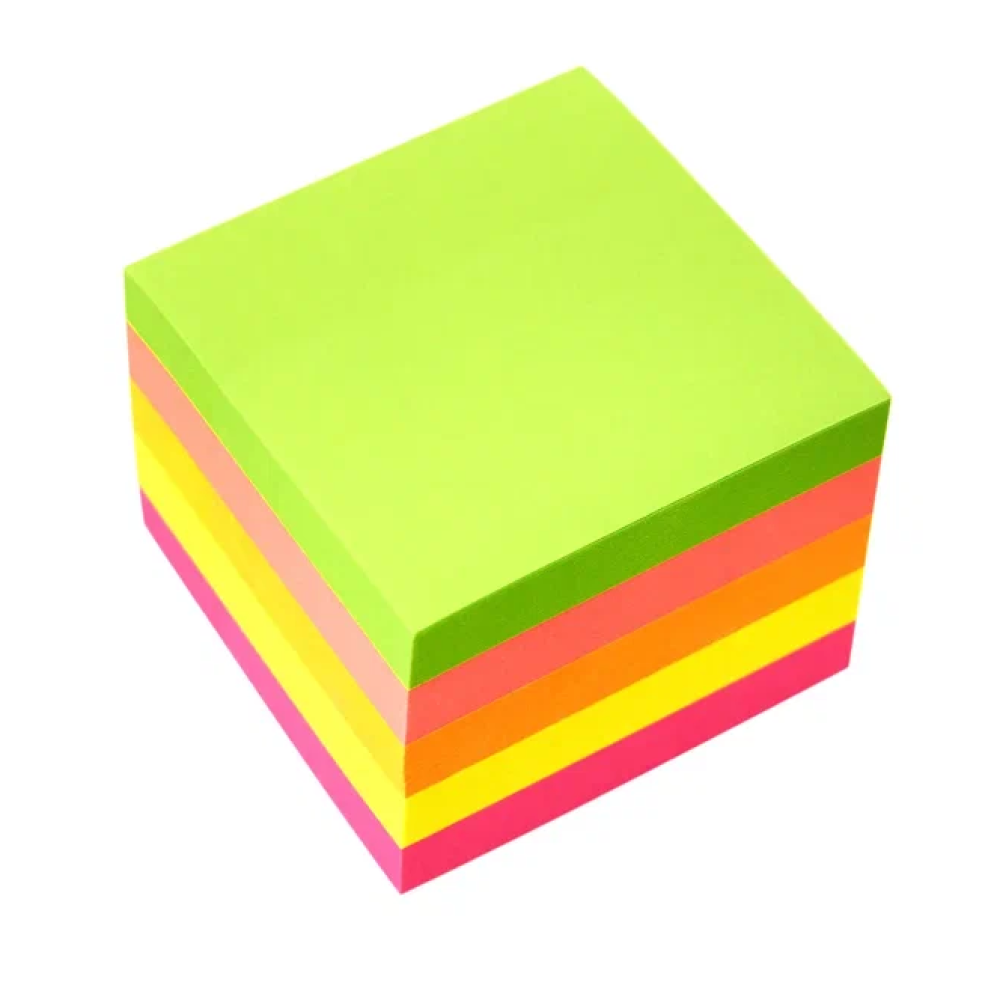 Бумага для заметок на клейкой основе "Yesli:", 51x51 мм, 400 листов, ассорти неон
