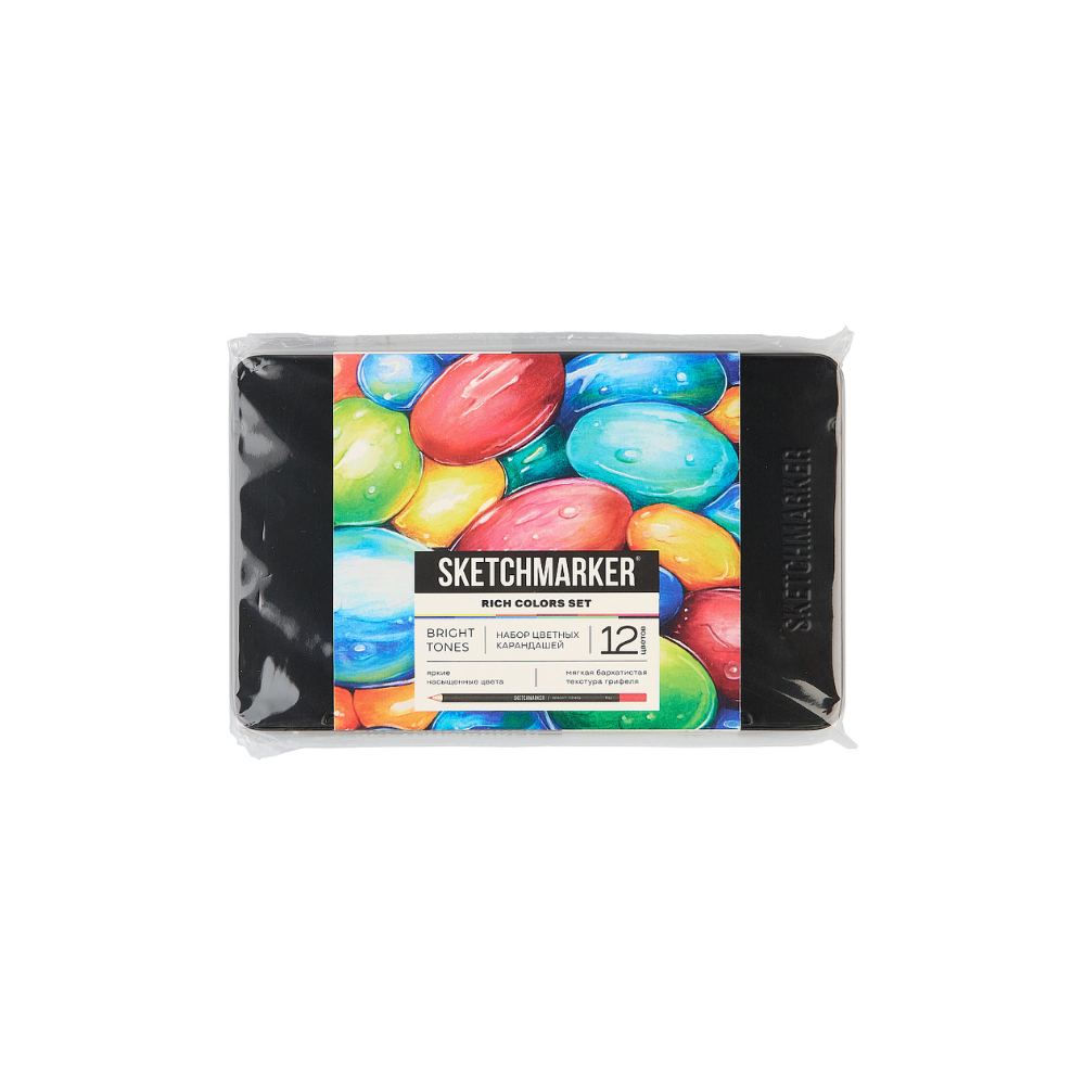 Карандаши цветные "Sketchmarker Яркие цвета", набор 12 цветов, жестяной пенал - 2
