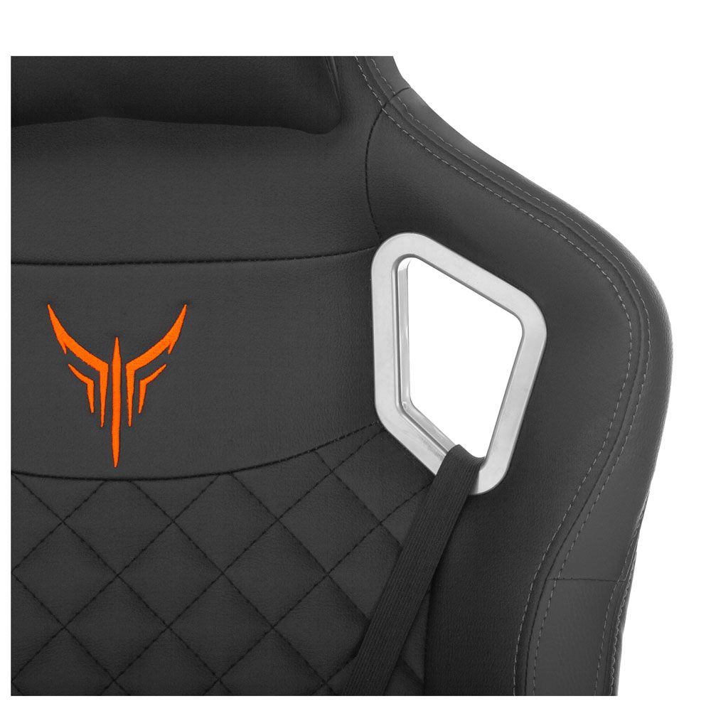 Кресло игровое Бюрократ "Knight Outrider", экокожа, металл, черный ромбик - 8