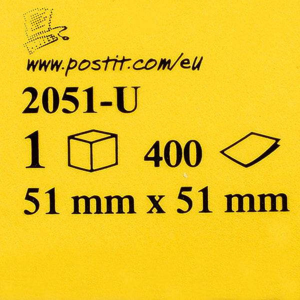 Бумага для заметок на клейкой основе "Post-it", 51x51 мм, 400 листов, ассорти, (9004777)