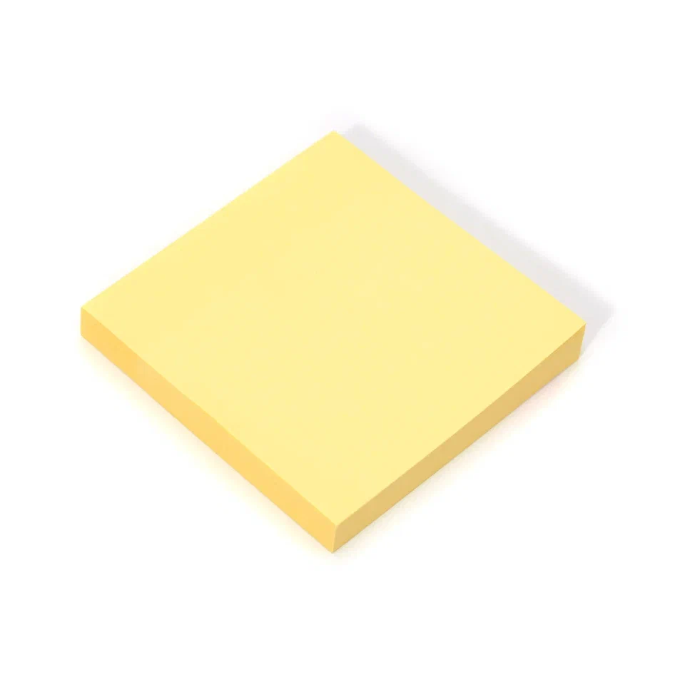 Бумага для заметок на клейкой основе "Yesli", 75х75 мм, желтый пастель