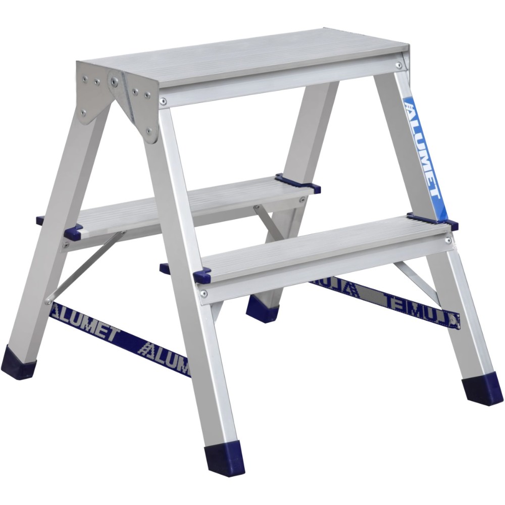 Лестница-стремянка Алюмет AD7202, алюминиевая, двухсторонняя