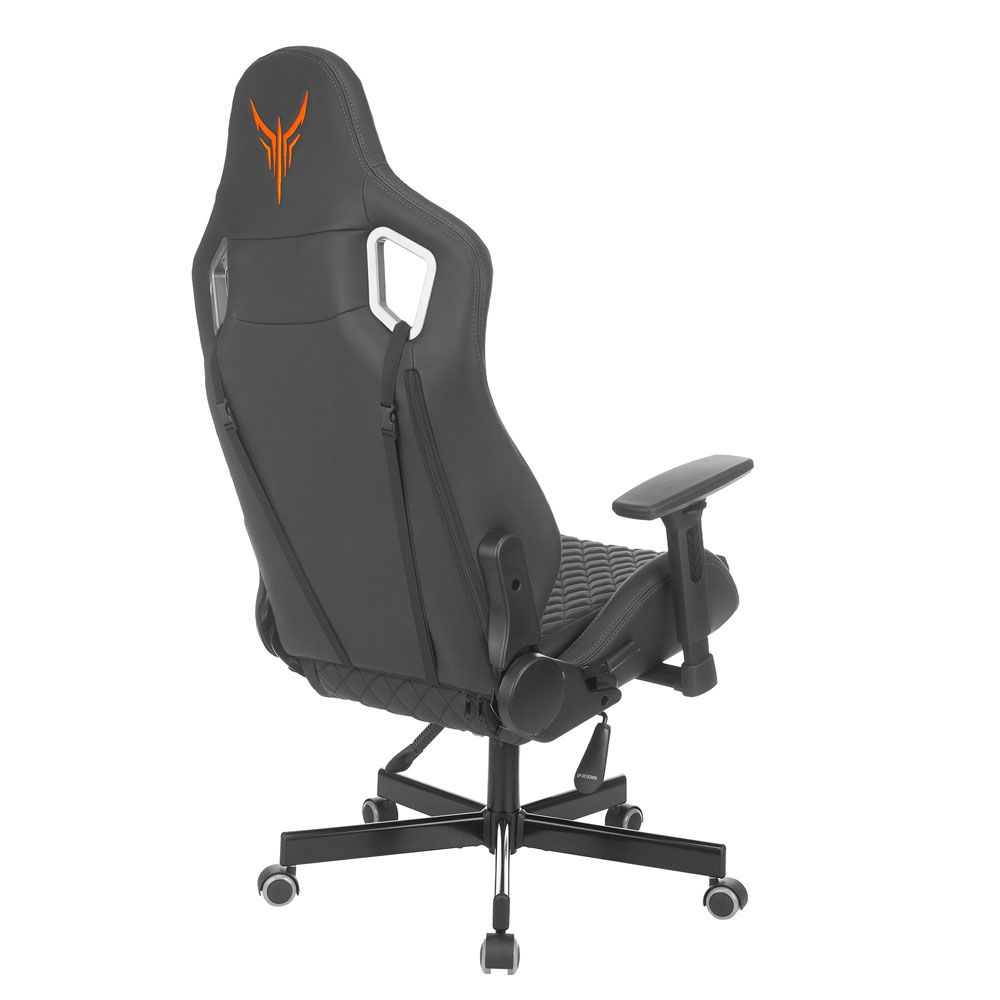 Кресло игровое Бюрократ "Knight Outrider", экокожа, металл, черный ромбик - 4