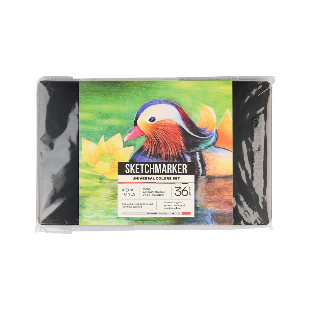 Цветные карандаши акварельные "Sketchmarker Универсальный", набор 36 цветов, жестяной пенал - 2
