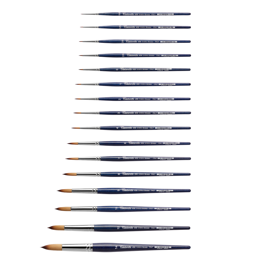 Кисть для рисования "Tintoretto Bronze", синтетика, круглая, №0 - 2