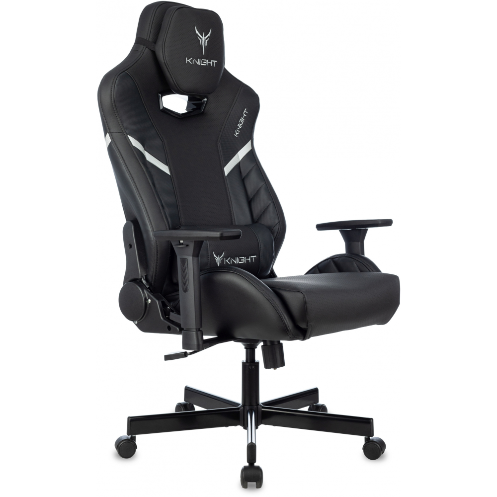 Кресло игровое Бюрократ Knight Thunder 5X экокожа, черный, крестов. металл